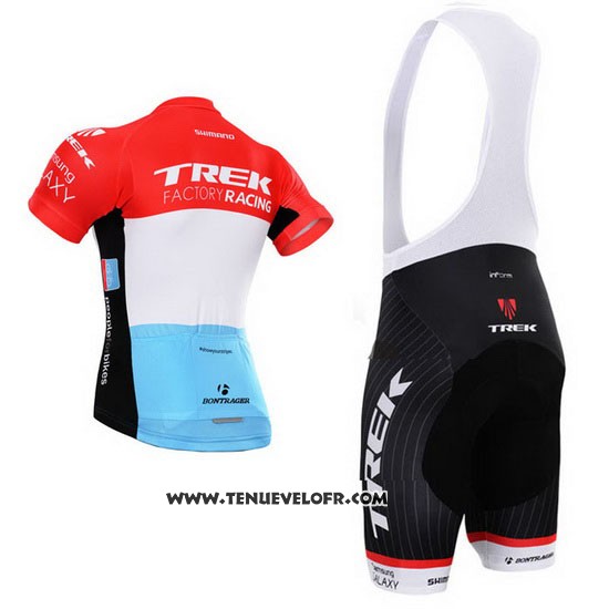 2015 Maillot Ciclismo Trek Factory Racing Factory Racing Blanc Rouge Manches Courtes et Cuissard